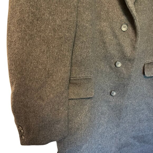 Christopher Brooks Wool Overcoat Men’s Size 46R Gray Classic Long Coat - Picture 2 of 5